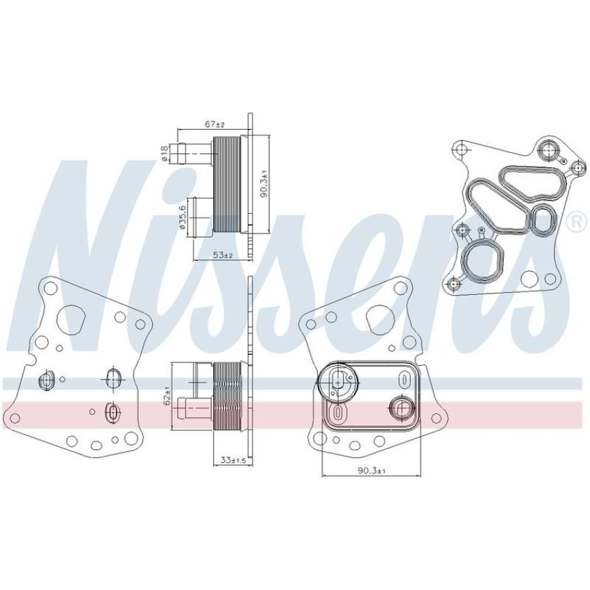 NISSENS 90943 Engine Oil Cooler