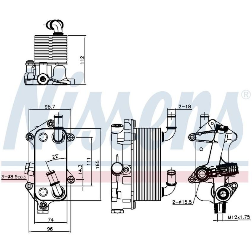 NISSENS 91182 Engine Oil Cooler