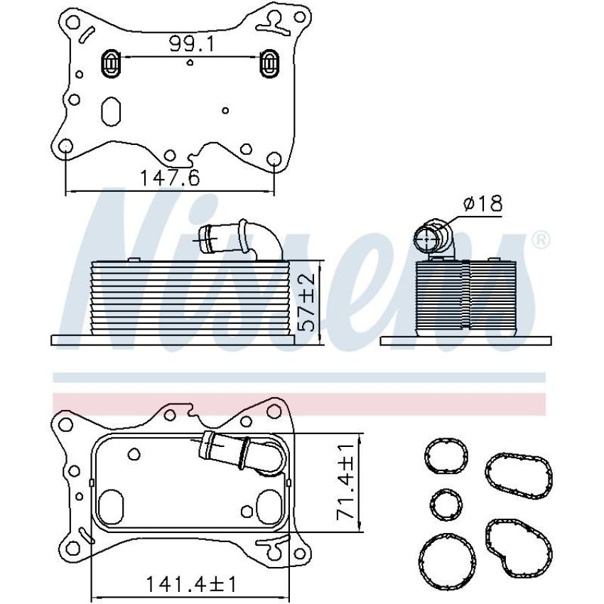 NISSENS 91198 Engine Oil Cooler