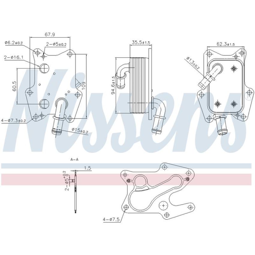 NISSENS 91239 Engine Oil Cooler