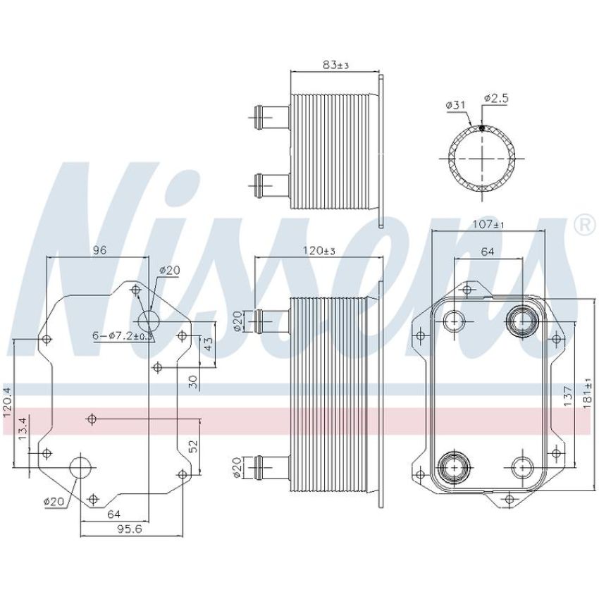 NISSENS 91269 Engine Oil Cooler