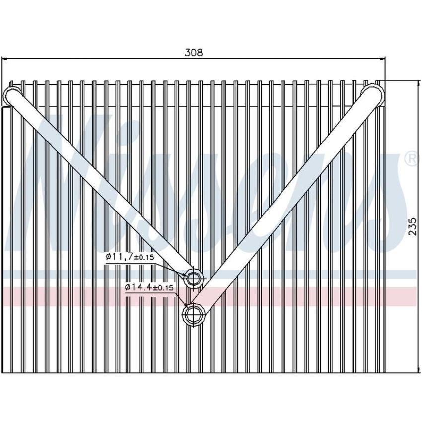 NISSENS 92257 Air Conditioning Evaporator Core