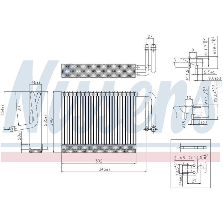 NISSENS 92327 Air Conditioning Evaporator Core