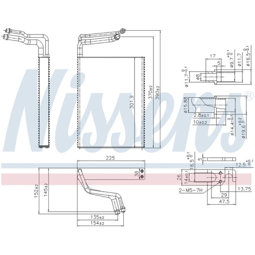 NISSENS 92361 Air Conditioning Evaporator Core