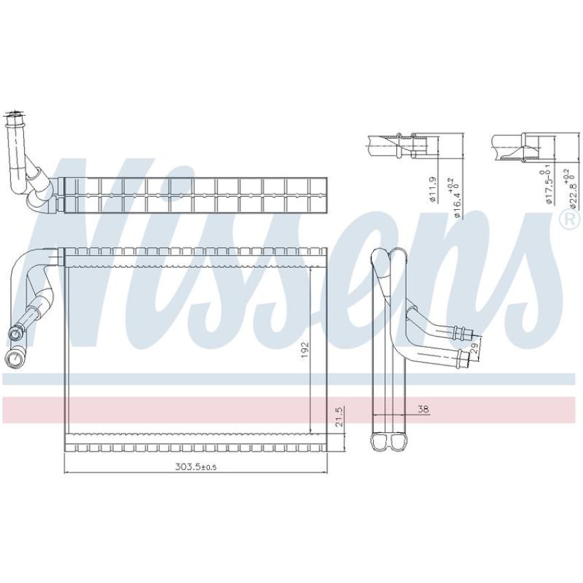 NISSENS 92370 Air Conditioning Evaporator Core