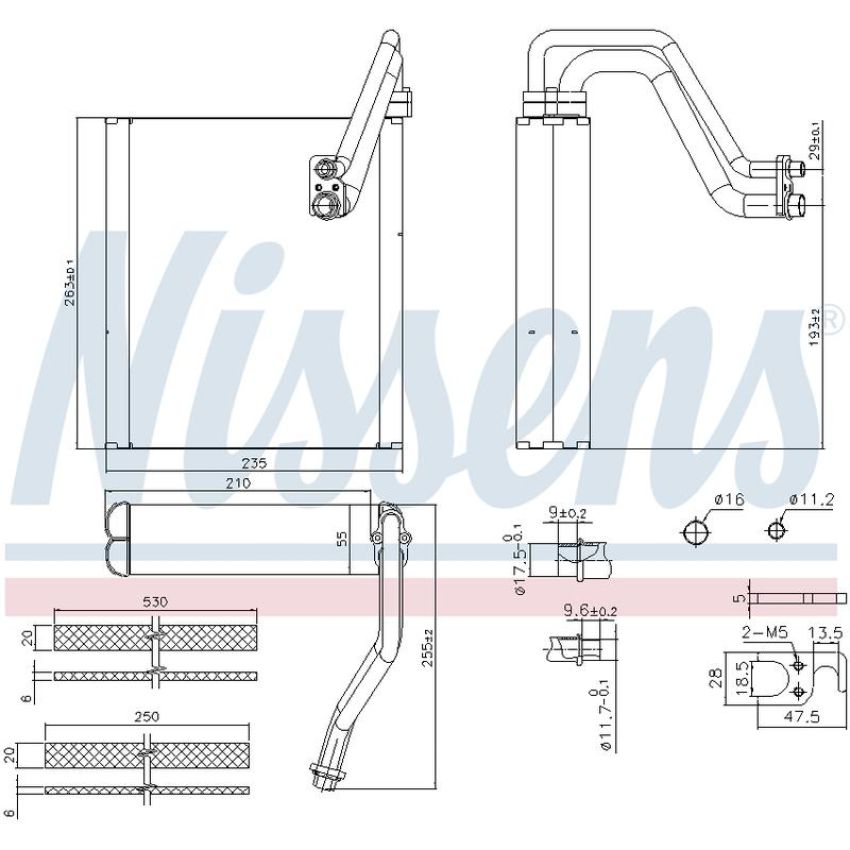 NISSENS 92427 Air Conditioning Evaporator Core