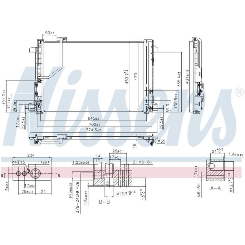 NISSENS 940035 Air Conditioning Condenser/Receiver Drier Assembly