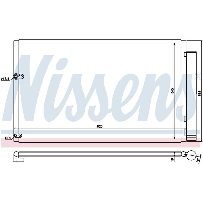 NISSENS 940047 Air Conditioning Condenser/Receiver Drier Assembly