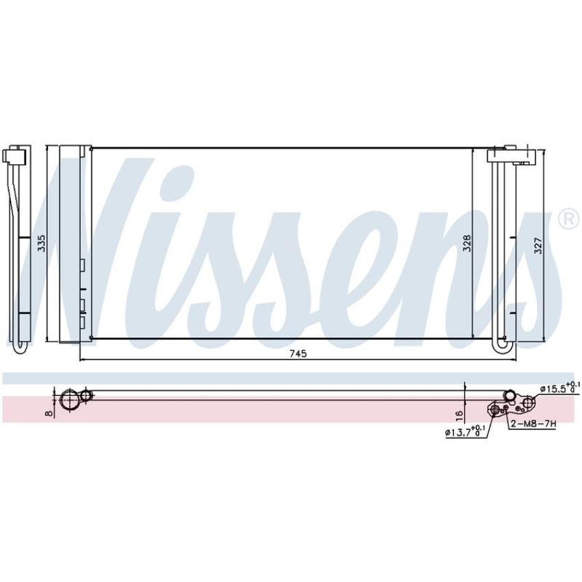 NISSENS 940358 Air Conditioning Condenser/Receiver Drier Assembly