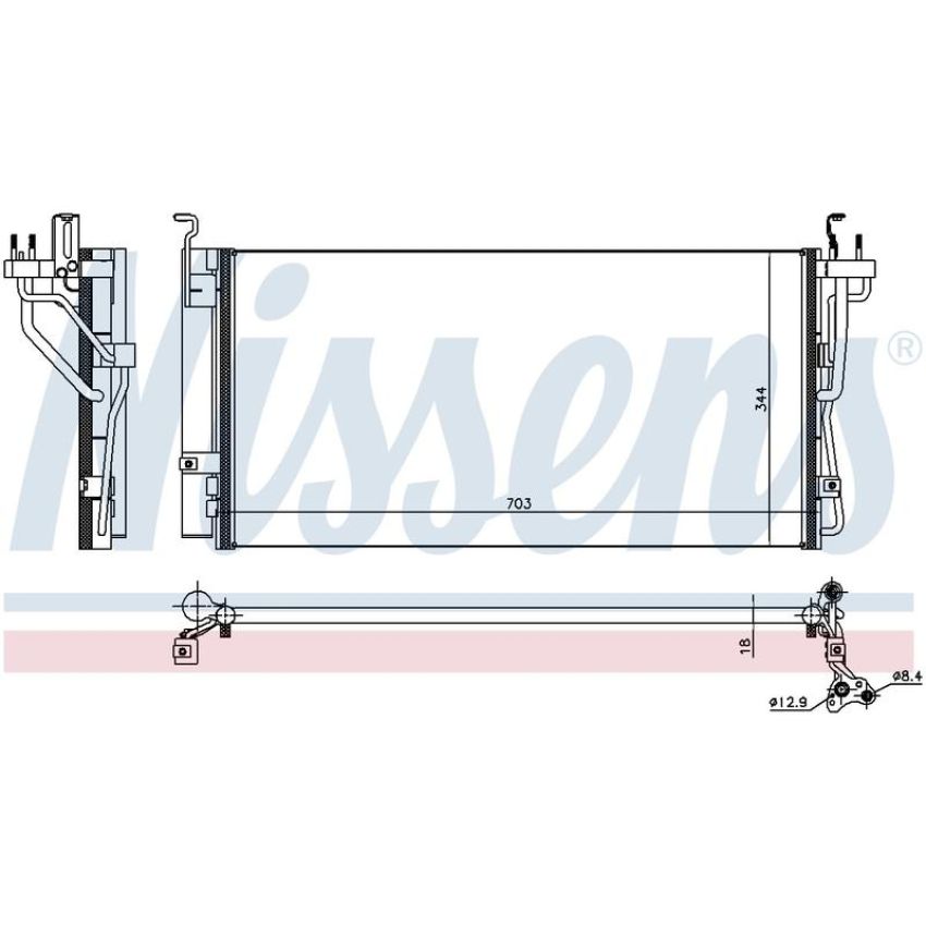 NISSENS 940552 Air Conditioning Condenser/Receiver Drier Assembly