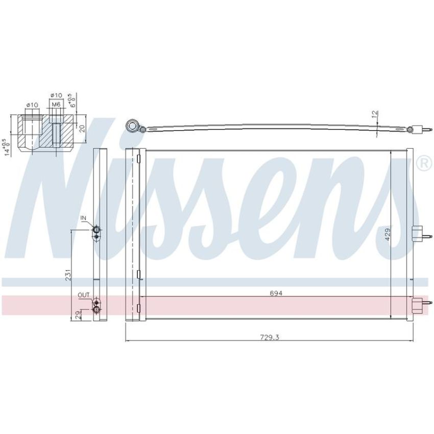 NISSENS 940660 Air Conditioning Condenser/Receiver Drier Assembly