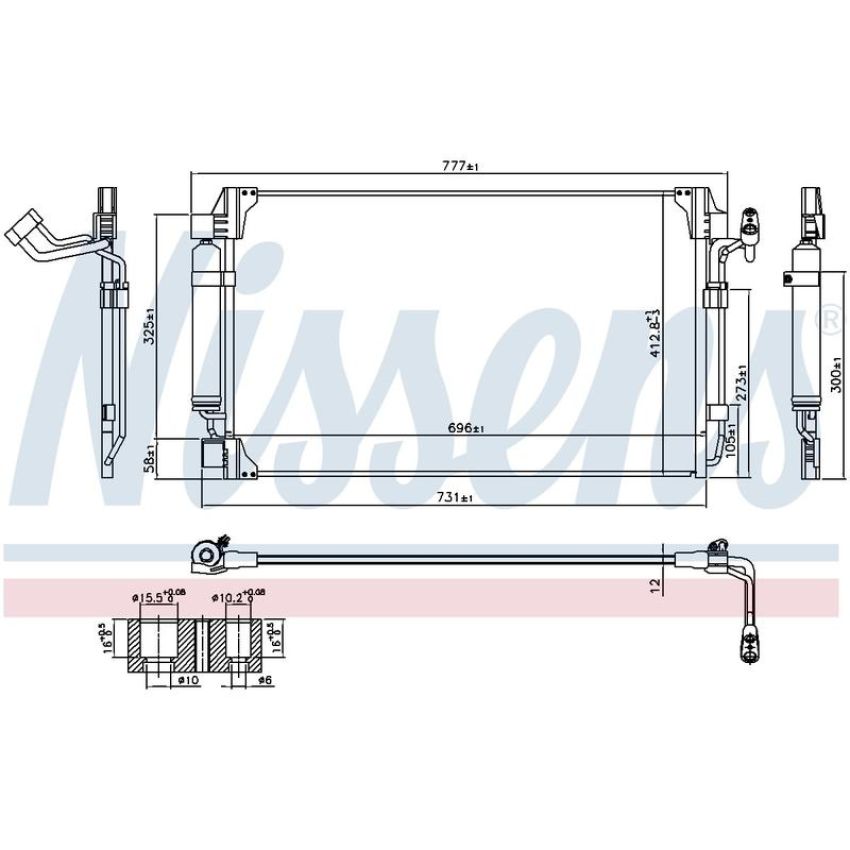 NISSENS 940672 Air Conditioning Condenser/Receiver Drier Assembly