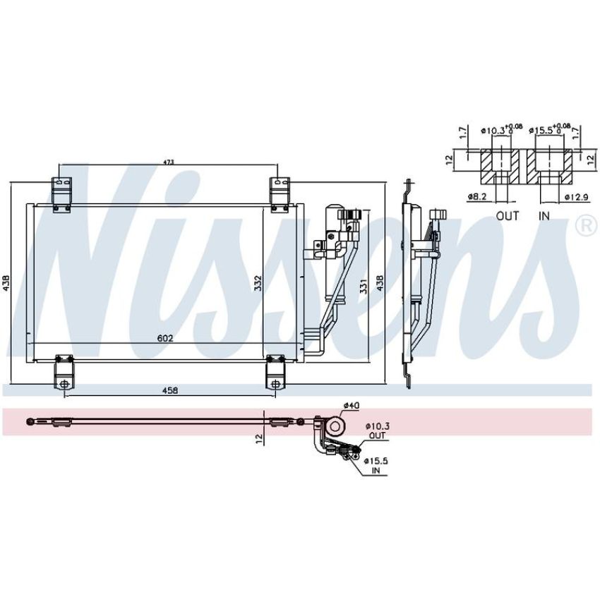 NISSENS 940725 Air Conditioning Condenser/Receiver Drier Assembly