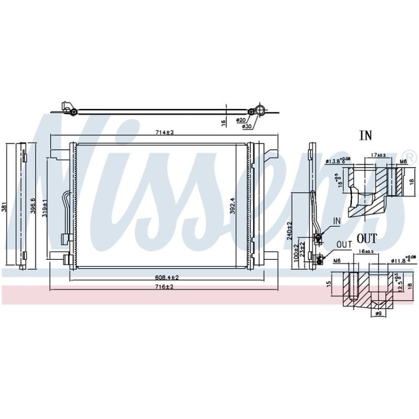 NISSENS 940834 Air Conditioning Condenser/Receiver Drier Assembly