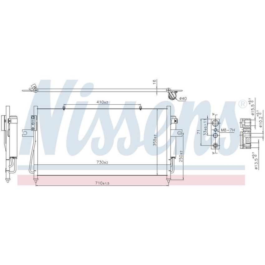 NISSENS 940840 Air Conditioning Condenser/Receiver Drier Assembly
