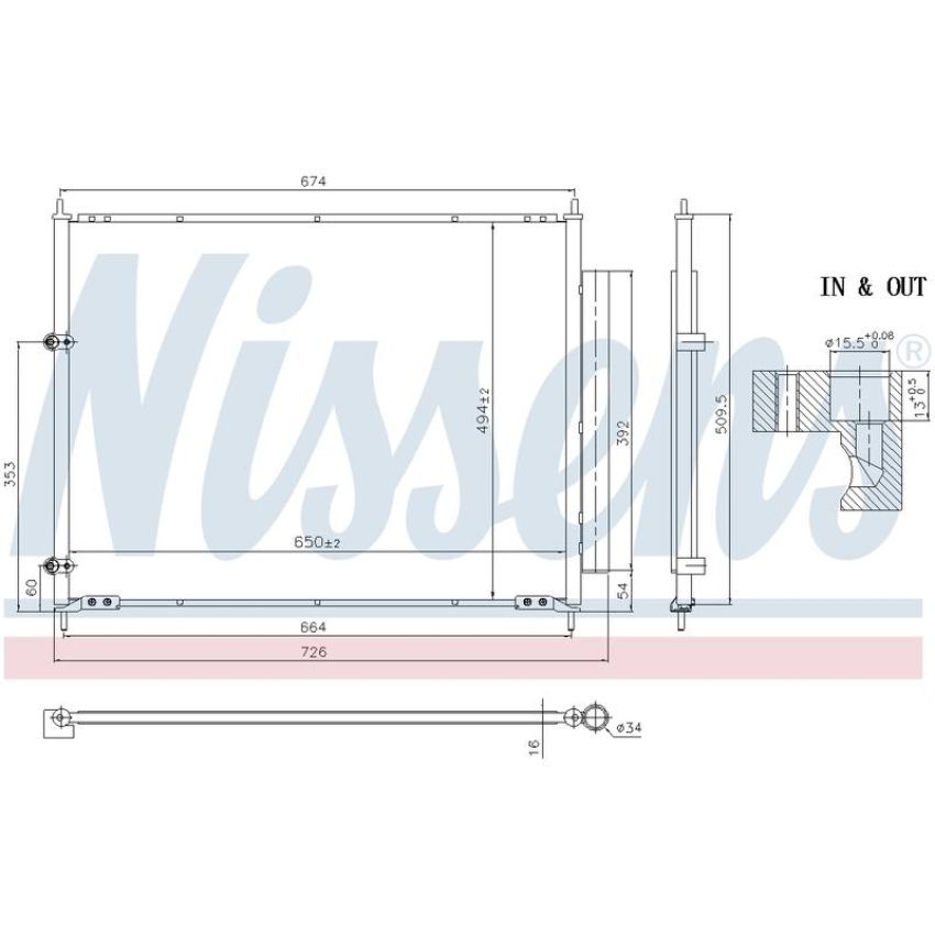 NISSENS 940843 Air Conditioning Condenser/Receiver Drier Assembly