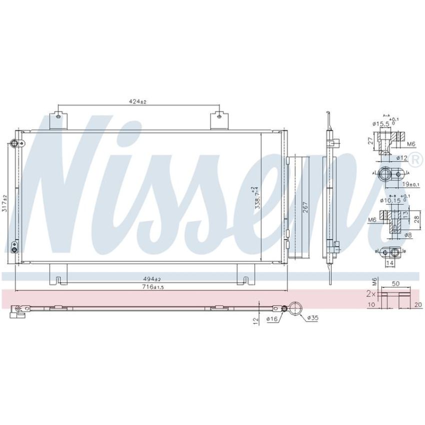 NISSENS 940858 Air Conditioning Condenser/Receiver Drier Assembly