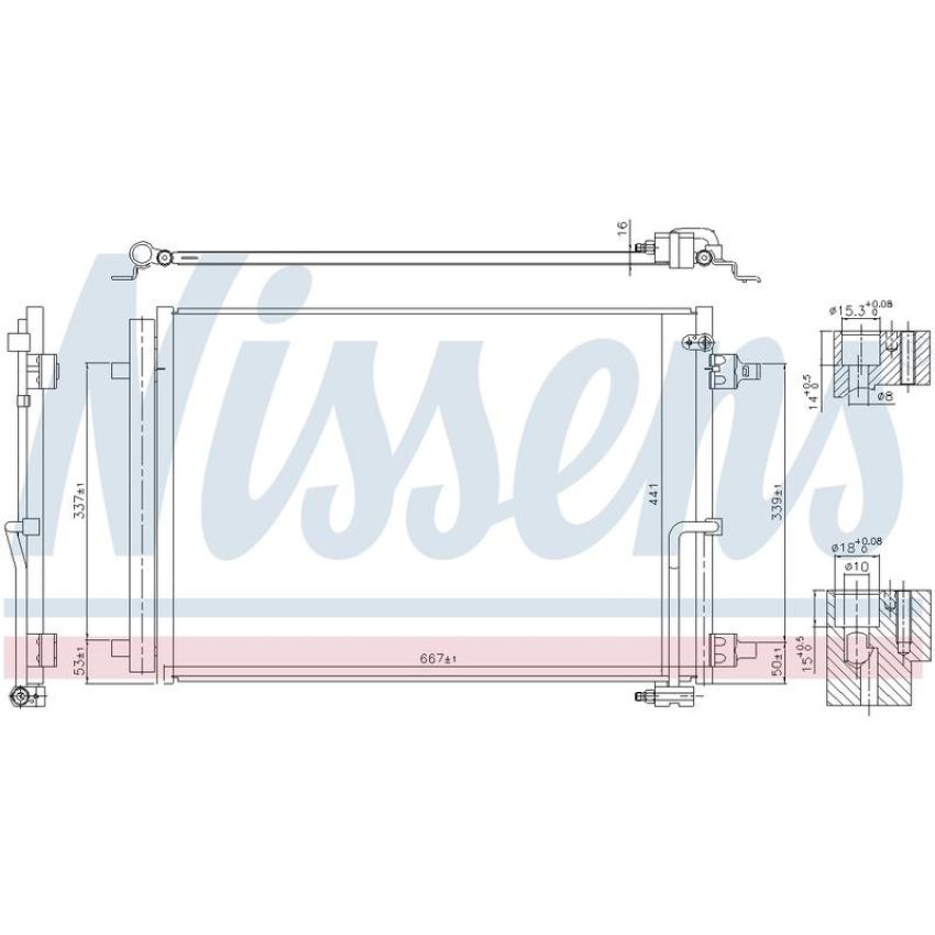 NISSENS 941050 Air Conditioning Condenser/Receiver Drier Assembly