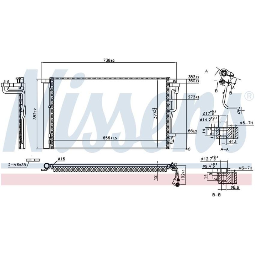 NISSENS 941055 Air Conditioning Condenser/Receiver Drier Assembly