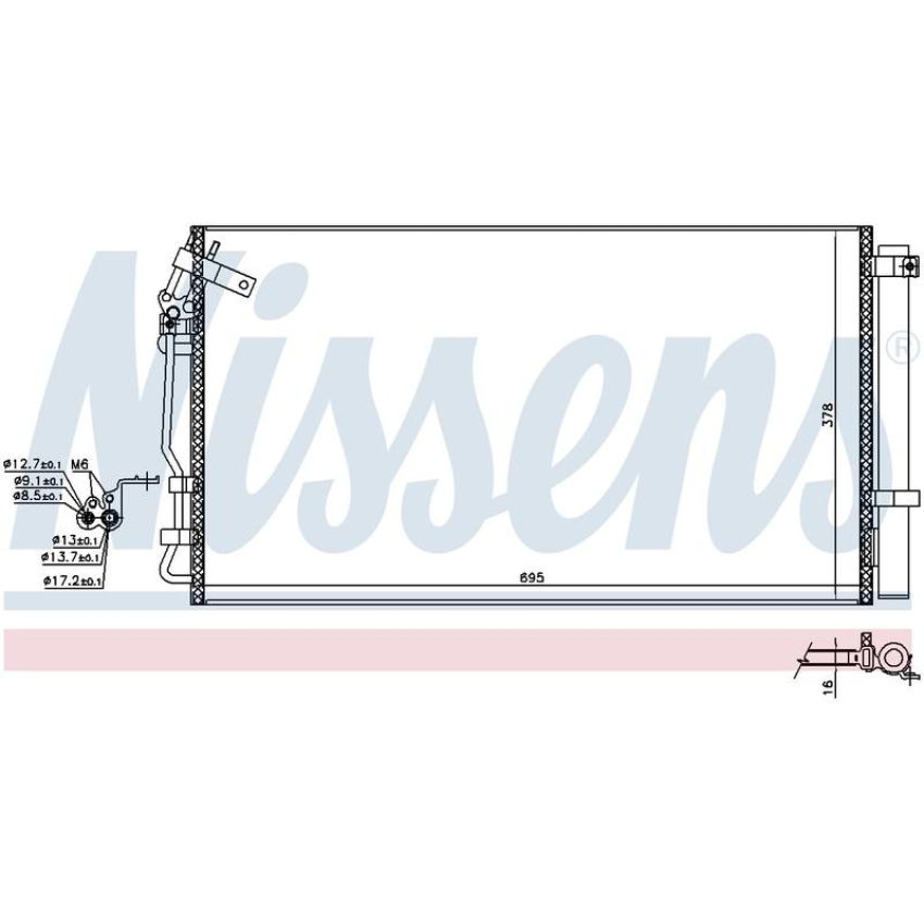NISSENS 941120 Air Conditioning Condenser/Receiver Drier Assembly