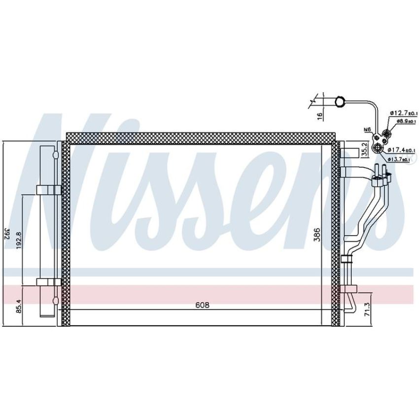 NISSENS 941126 Air Conditioning Condenser/Receiver Drier Assembly