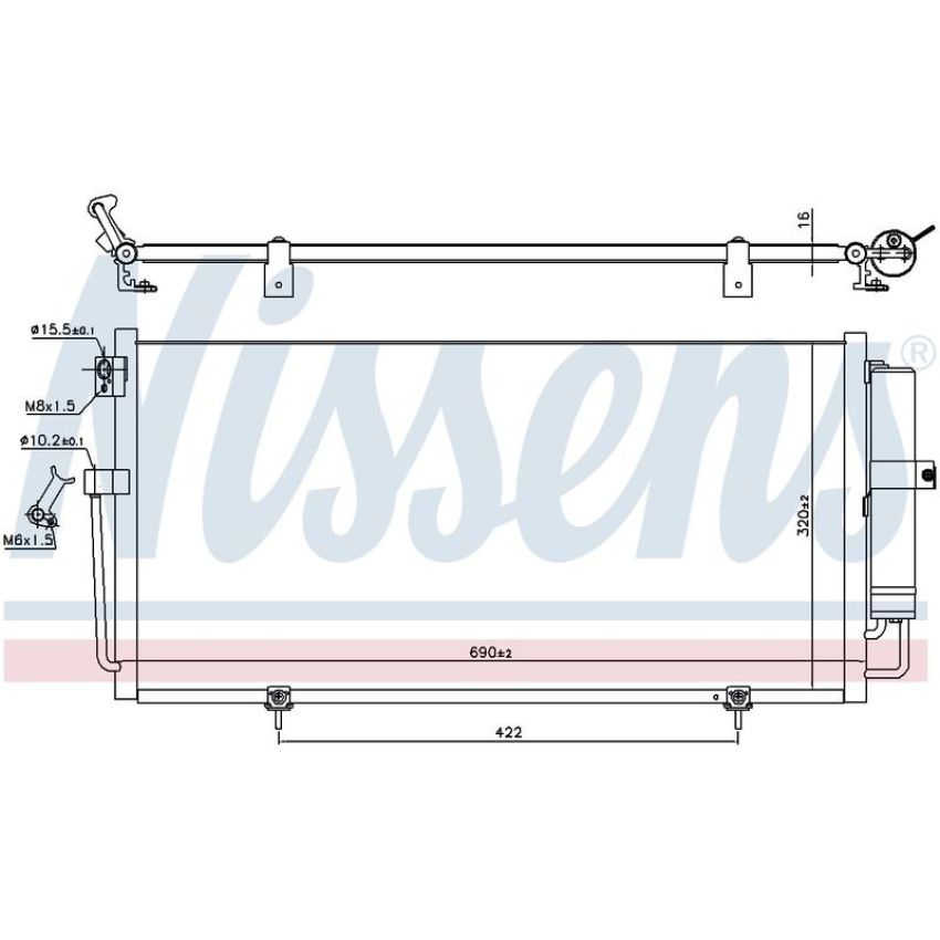 NISSENS 941145 Air Conditioning Condenser/Receiver Drier Assembly