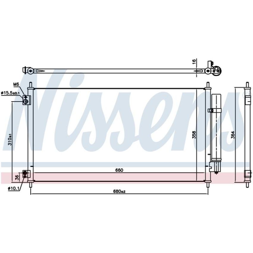 NISSENS 941152 Air Conditioning Condenser/Receiver Drier Assembly