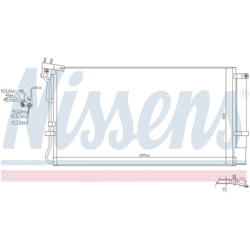 NISSENS 941156 Air Conditioning Condenser/Receiver Drier Assembly
