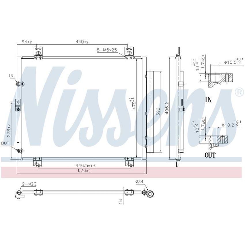 NISSENS 941189 Air Conditioning Condenser/Receiver Drier Assembly