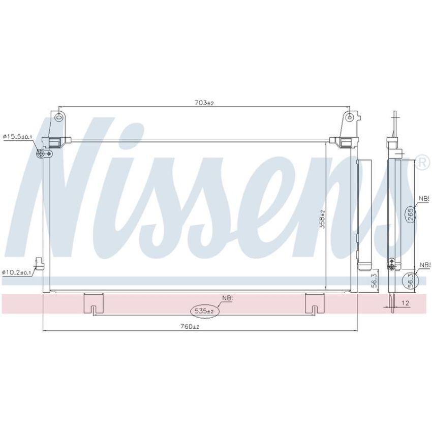 NISSENS 941219 Air Conditioning Condenser/Receiver Drier Assembly