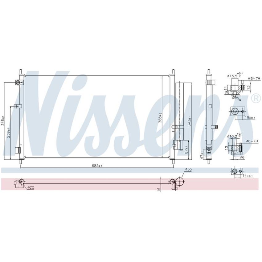 NISSENS 941233 Air Conditioning Condenser/Receiver Drier Assembly
