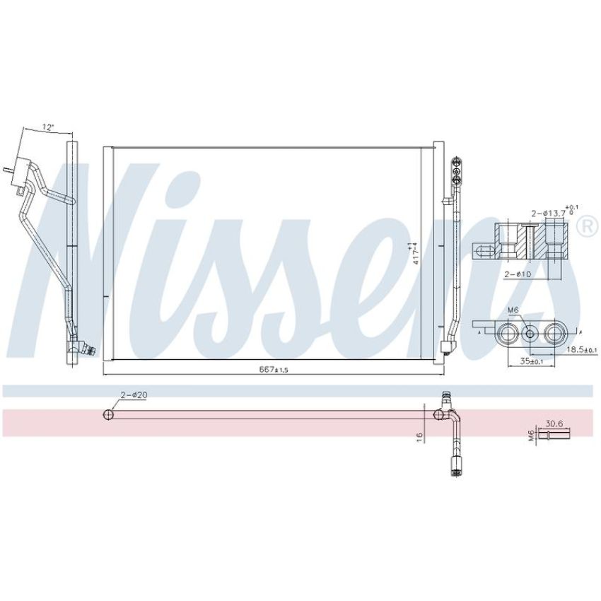 NISSENS 941245 Air Conditioning Condenser/Receiver Drier Assembly