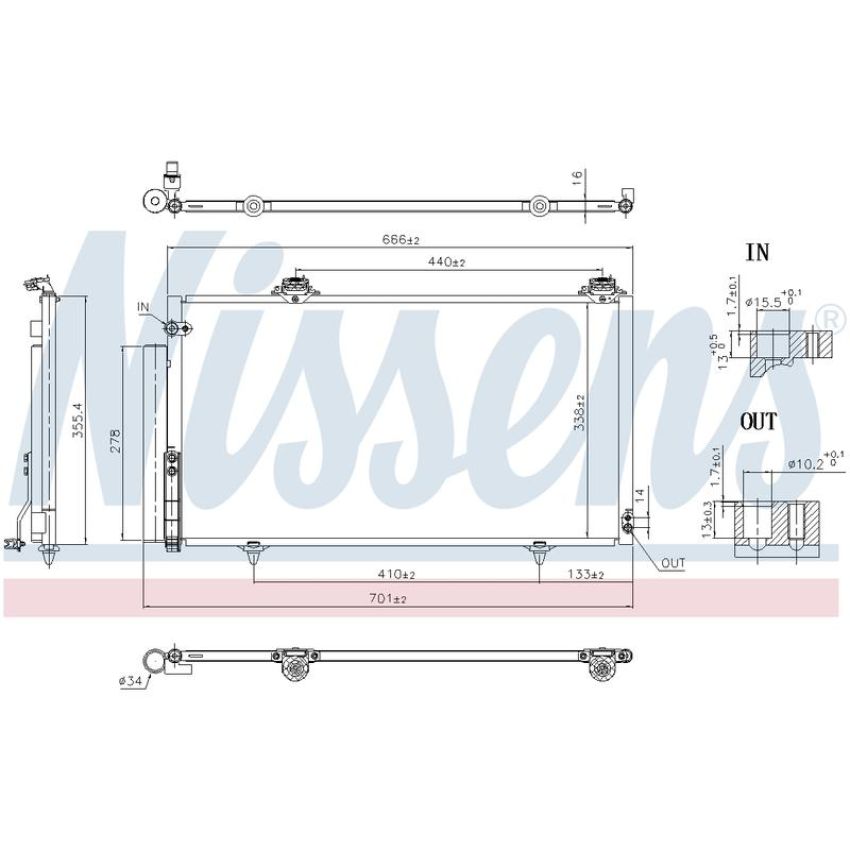 NISSENS 941252 Air Conditioning Condenser/Receiver Drier Assembly