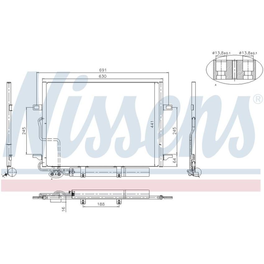 NISSENS 94614 Air Conditioning Condenser/Receiver Drier Assembly