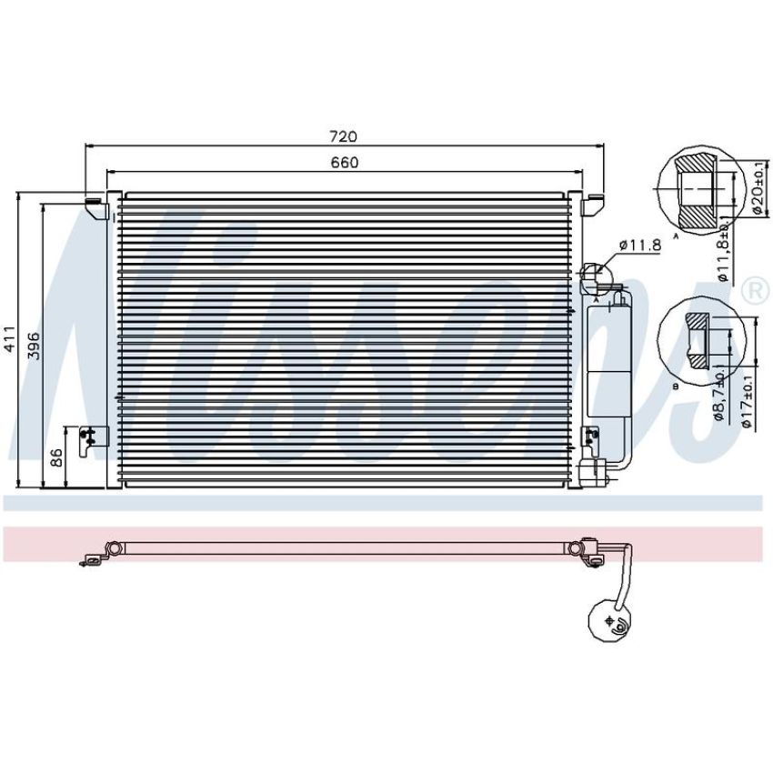 NISSENS 94675 Air Conditioning Condenser/Receiver Drier Assembly