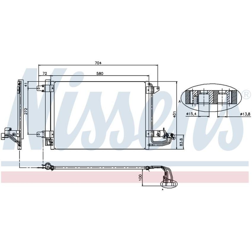 NISSENS 94684 Air Conditioning Condenser/Receiver Drier Assembly