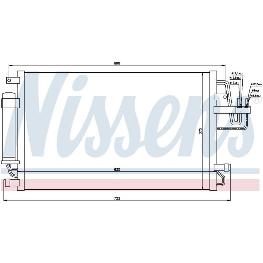 NISSENS 94801 Air Conditioning Condenser/Receiver Drier Assembly