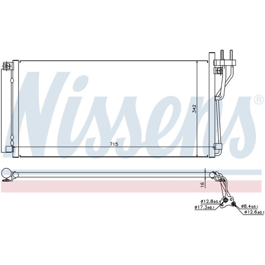 NISSENS 94804 Air Conditioning Condenser/Receiver Drier Assembly