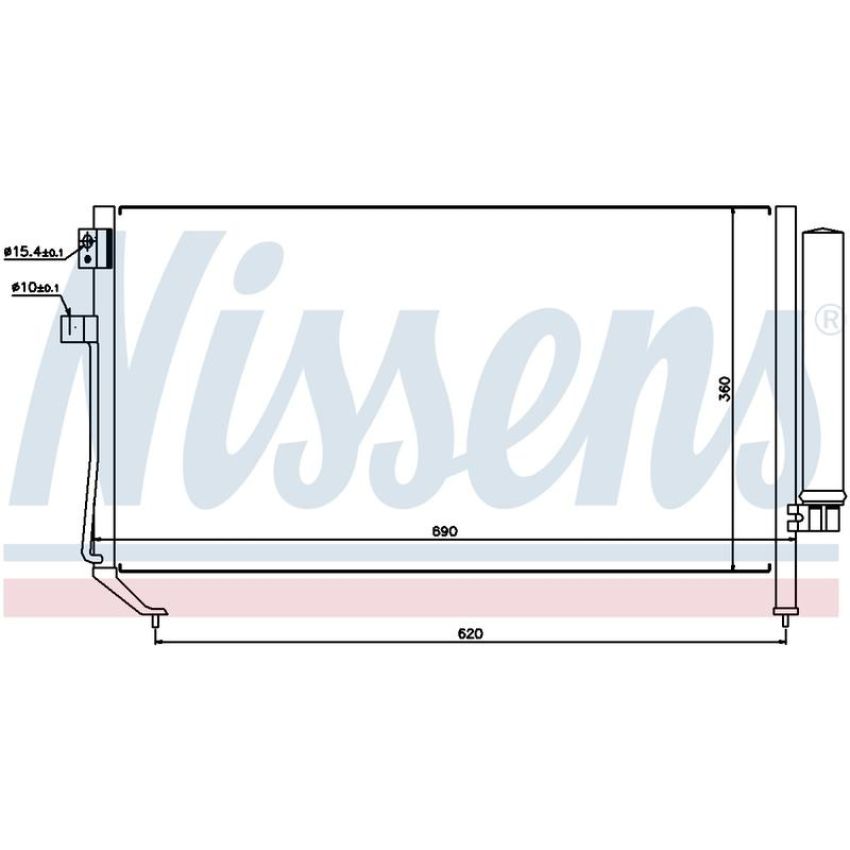 NISSENS 94848 Air Conditioning Condenser/Receiver Drier Assembly