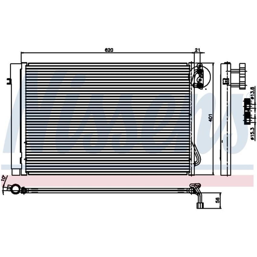 NISSENS 94872 Air Conditioning Condenser/Receiver Drier Assembly