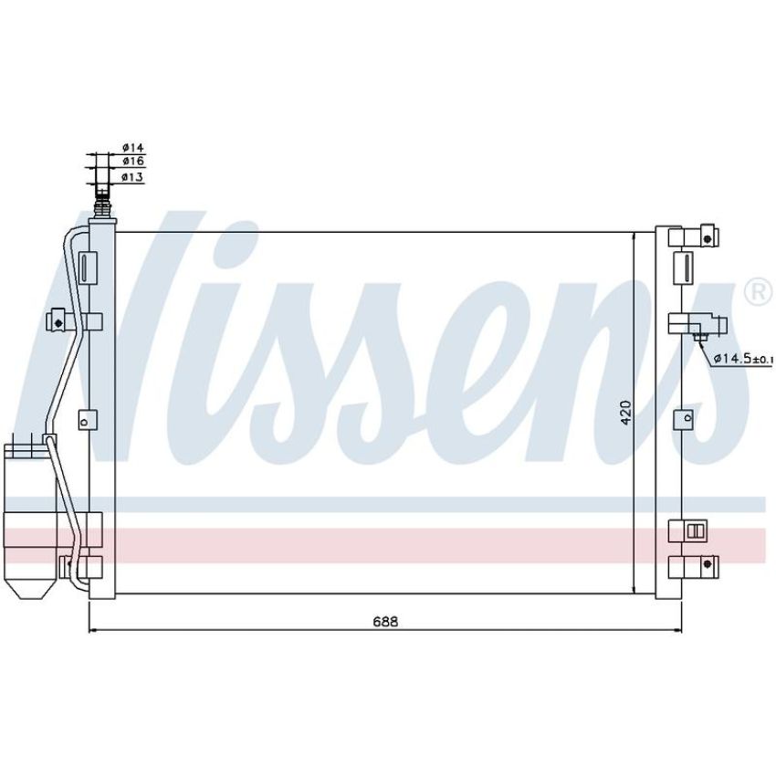 NISSENS 94937 Air Conditioning Condenser/Receiver Drier Assembly