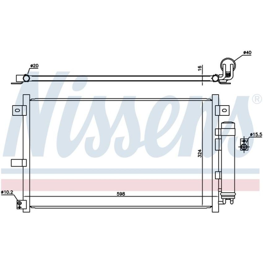 NISSENS 94949 Air Conditioning Condenser/Receiver Drier Assembly