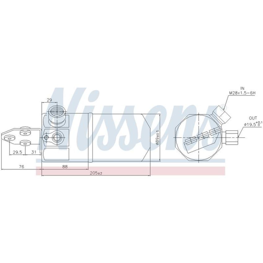 NISSENS 95318 A/C Receiver Drier/Accumulator