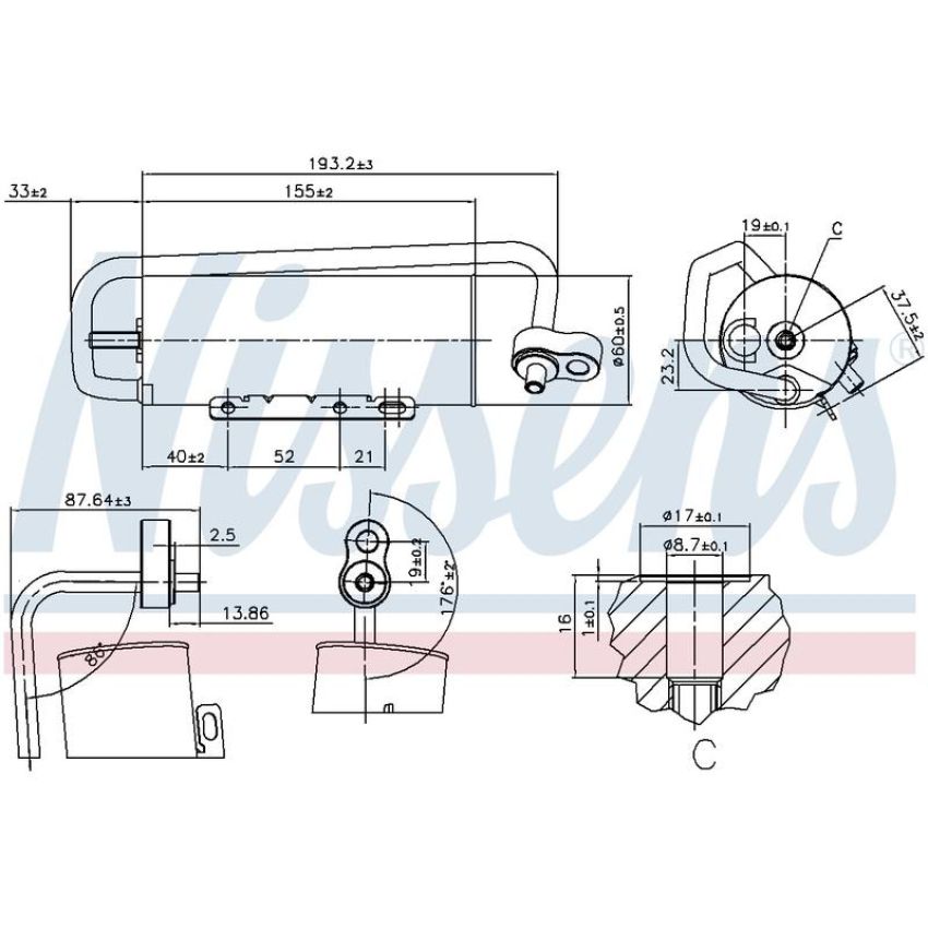 NISSENS 95338 A/C Receiver Drier/Accumulator