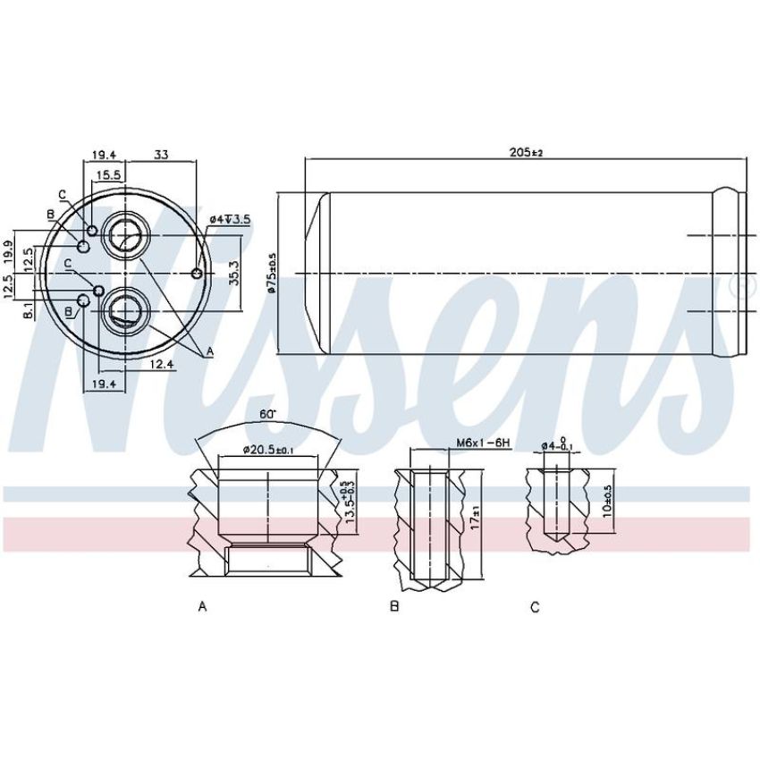 NISSENS 95352 A/C Receiver Drier/Accumulator
