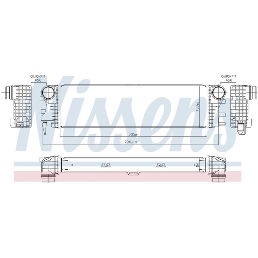 NISSENS 96017 Turbocharger Intercooler