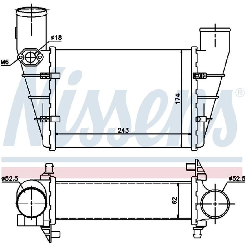 NISSENS 96896 Turbocharger Intercooler