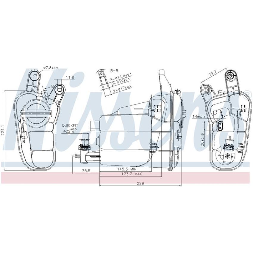 NISSENS 996128 Engine Coolant Reservoir