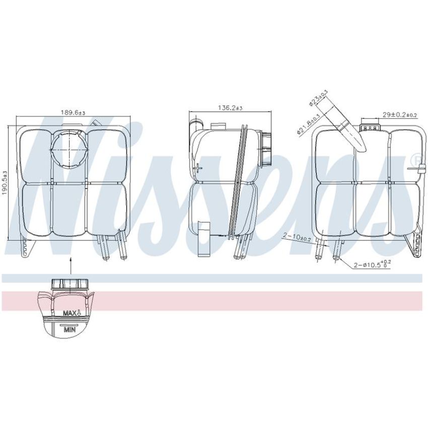 NISSENS 996138 Engine Coolant Reservoir