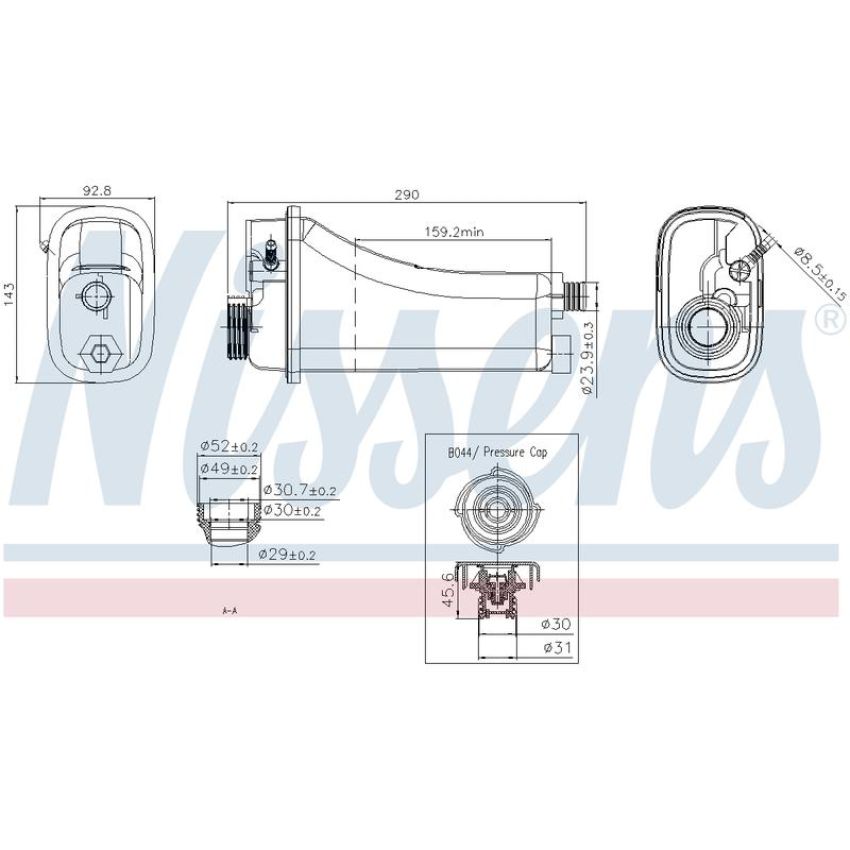 NISSENS 996155 Engine Coolant Reservoir